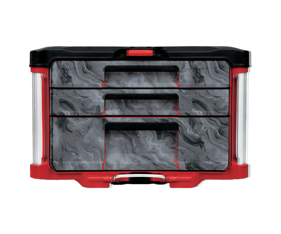 Black Marble – 3-Drawer Tool Box - 2 Small / 1 Large Wrap Kit