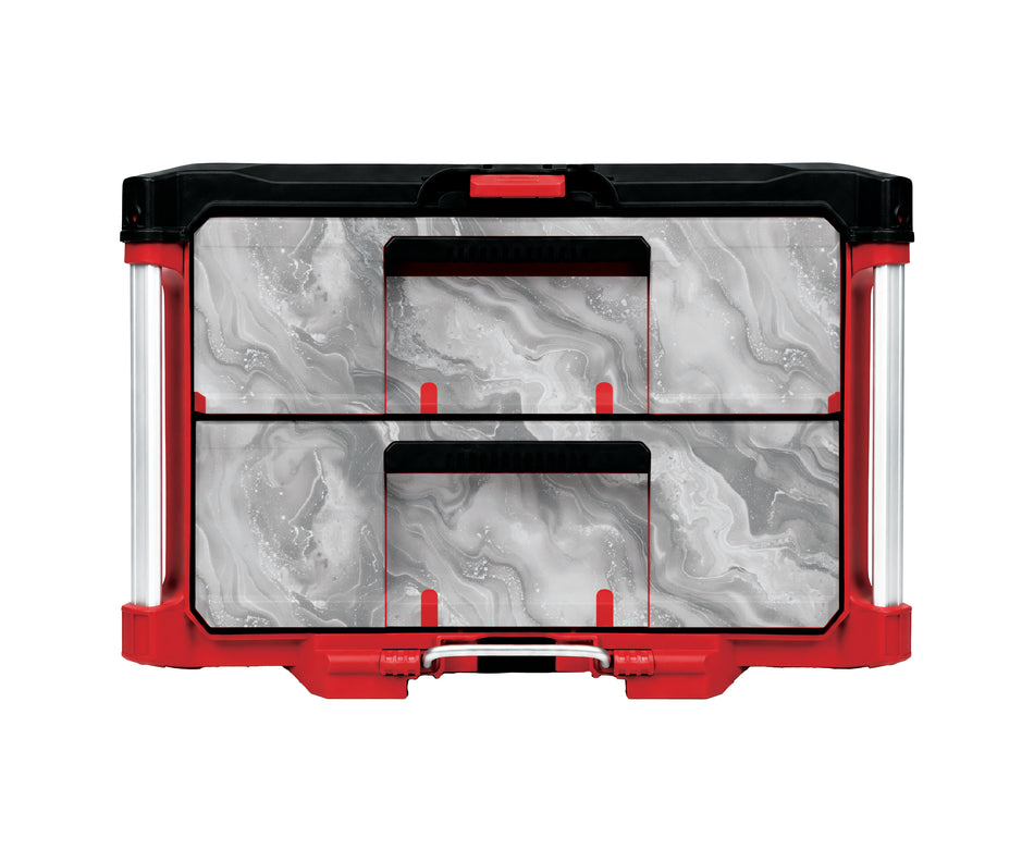 White Marble – 2-Drawer Tool Box Wrap Kit