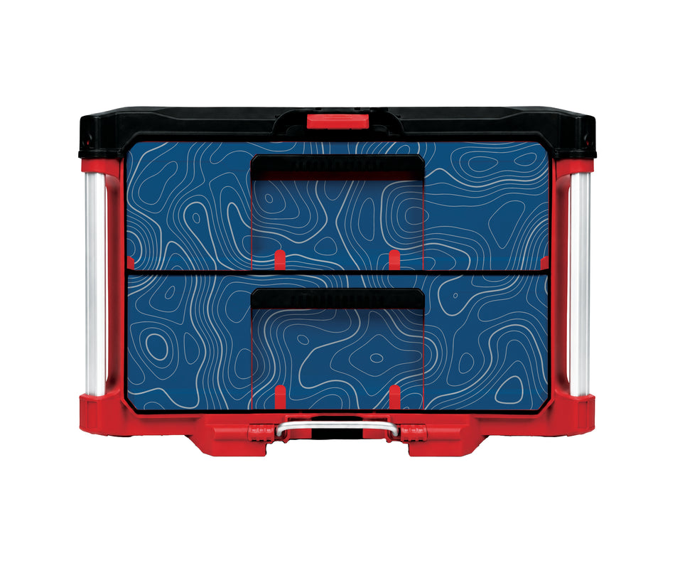 Blue Topographic – 2-Drawer Tool Box Wrap Kit