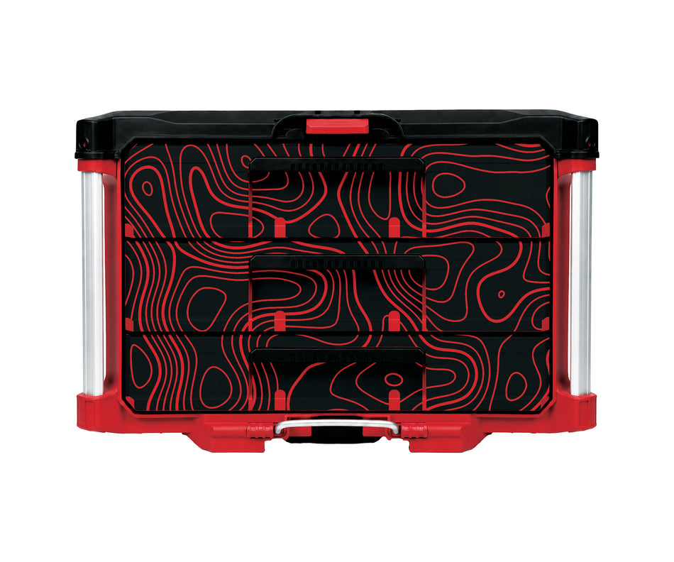 Red Topographics – 3 Medium-Drawer Tool Box Wrap Kit