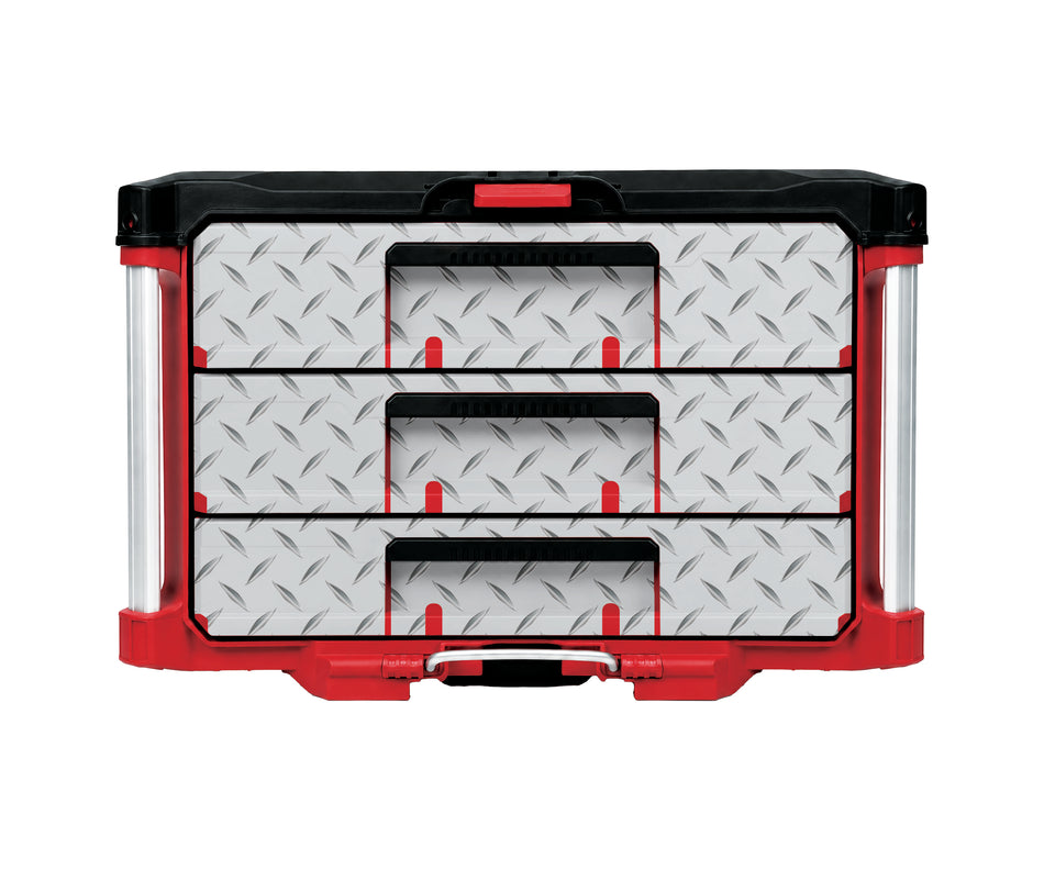 Diamond Plate – 3 Medium-Drawer Tool Box Wrap Kit