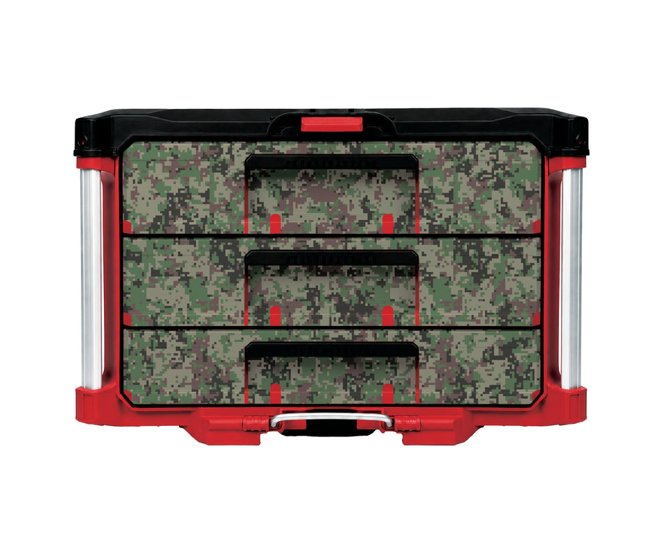 Woodland Digital Camo – 3 Medium-Drawer Tool Box Wrap Kit